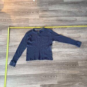 American Outdoorsman Blue Waffle Knit Thermal Henley (Men’s M)